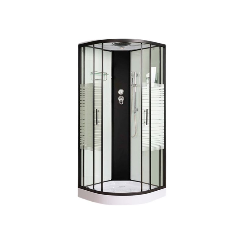 Round Shower Stall Double Sliding Door Tempered Glass Shower Enclosure Clearhalo 'Bathroom Remodel & Bathroom Fixtures' 'Home Improvement' 'home_improvement' 'home_improvement_shower_stalls_enclosures' 'Shower Stalls & Enclosures' 'shower_stalls_enclosures' 'Showers & Bathtubs' 1200x1200_7a7d8f88-5010-4881-9d17-c3f681165e1e