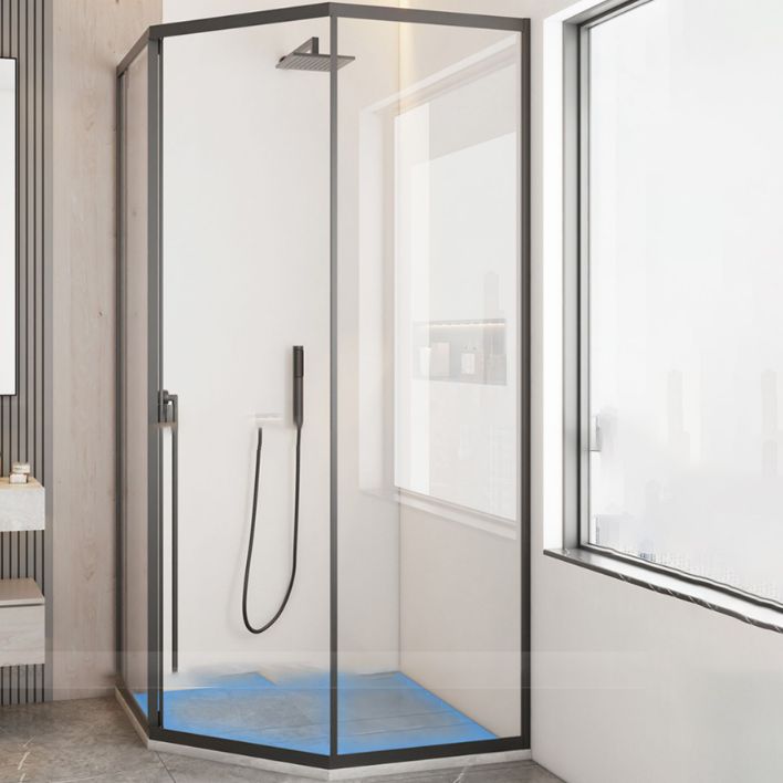 Diamond Folding Shower Screen, Full Frame Single Sliding Shower Door Clearhalo 'Bathroom Remodel & Bathroom Fixtures' 'Home Improvement' 'home_improvement' 'home_improvement_shower_tub_doors' 'Shower and Tub Doors' 'shower_tub_doors' 'Showers & Bathtubs' 1200x1200_7a872891-a429-4790-b6b9-15d4c22283d2