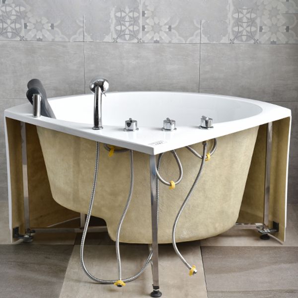 Corner Acrylic-Fiberglass Bathtub Modern White Soaking Bath Tub Clearhalo 'Bathroom Remodel & Bathroom Fixtures' 'Bathtubs' 'Home Improvement' 'home_improvement' 'home_improvement_bathtubs' 'Showers & Bathtubs' 1200x1200_7a92059e-fe81-465d-8bed-9ebfa2bf5eab