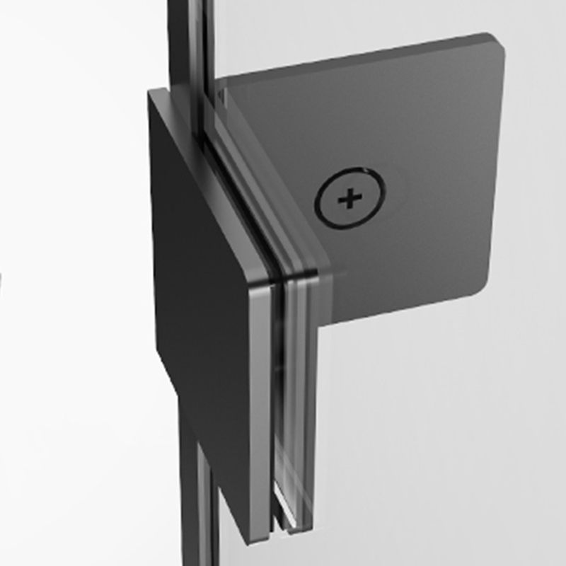 Neo-Angle Tempered Glass Shower Enclosure Black Framed Shower Kit Clearhalo 'Bathroom Remodel & Bathroom Fixtures' 'Home Improvement' 'home_improvement' 'home_improvement_shower_stalls_enclosures' 'Shower Stalls & Enclosures' 'shower_stalls_enclosures' 'Showers & Bathtubs' 1200x1200_7aa8ab3e-13de-4164-b887-a2fafccf5c41