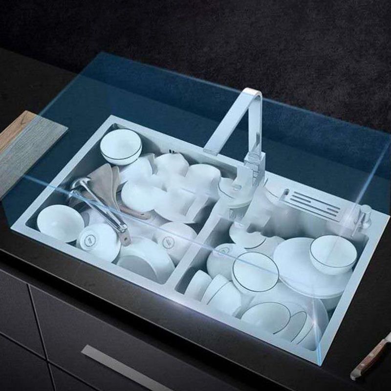 Modern Style Kitchen Sink Stainless Steel Drop-In Kitchen Sink with Drain Assembly Clearhalo 'Home Improvement' 'home_improvement' 'home_improvement_kitchen_sinks' 'Kitchen Remodel & Kitchen Fixtures' 'Kitchen Sinks & Faucet Components' 'Kitchen Sinks' 'kitchen_sinks' 1200x1200_7aaefc98-646c-4de1-89a3-b116635076b8