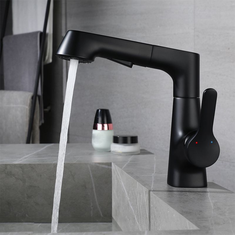 Modern Style Retractable Vessel Faucet Single Handle Copper Vessel Faucet for Bathroom Clearhalo 'Bathroom Remodel & Bathroom Fixtures' 'Bathroom Sink Faucets' 'Bathroom Sinks & Faucet Components' 'bathroom_sink_faucets' 'Home Improvement' 'home_improvement' 'home_improvement_bathroom_sink_faucets' 1200x1200_7ab4ea5f-4a97-4761-a49b-6f64f422eee8