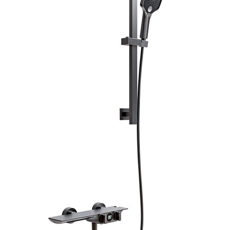 Wall Mounted Shower Combo Temperature Control Shower System with Thermostatic Clearhalo 'Bathroom Remodel & Bathroom Fixtures' 'Home Improvement' 'home_improvement' 'home_improvement_shower_faucets' 'Shower Faucets & Systems' 'shower_faucets' 'Showers & Bathtubs Plumbing' 'Showers & Bathtubs' 1200x1200_7ab6fea1-4731-4e17-85cf-6952e56bea39