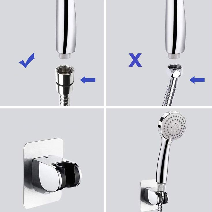 Modern Dual Shower Head Square High Arch Shower Head Combo in Silver Clearhalo 'Bathroom Remodel & Bathroom Fixtures' 'Home Improvement' 'home_improvement' 'home_improvement_shower_heads' 'Shower Heads' 'shower_heads' 'Showers & Bathtubs Plumbing' 'Showers & Bathtubs' 1200x1200_7acd6401-1c19-4da8-bb05-a49338d160c9