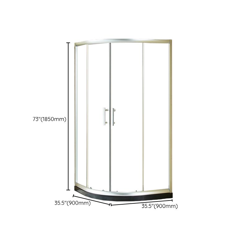 Tempered Glass Shower Kit Double Sliding Round Shower Kit with Shower Door Clearhalo 'Bathroom Remodel & Bathroom Fixtures' 'Home Improvement' 'home_improvement' 'home_improvement_shower_stalls_enclosures' 'Shower Stalls & Enclosures' 'shower_stalls_enclosures' 'Showers & Bathtubs' 1200x1200_7ad7bd45-f5d6-4c71-920f-6dc906ef7936