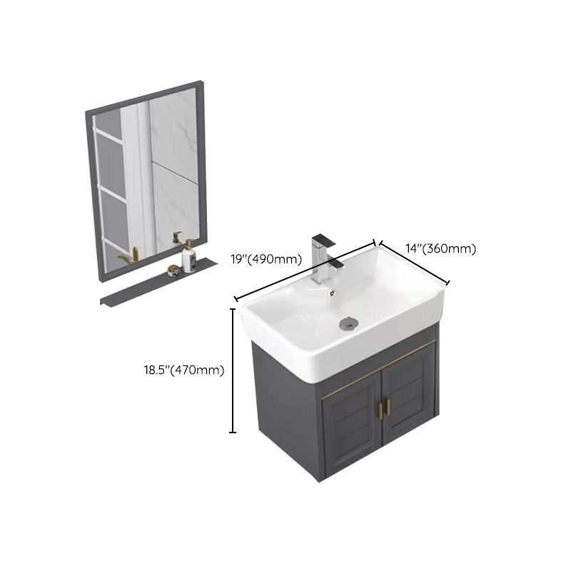Modern Single Bath Vanity Wall Mount Ceramic Top Bathroom Vanity Clearhalo 'Bathroom Remodel & Bathroom Fixtures' 'Bathroom Vanities' 'bathroom_vanities' 'Home Improvement' 'home_improvement' 'home_improvement_bathroom_vanities' 1200x1200_7b018180-81f5-4180-8dd3-8022754ac054