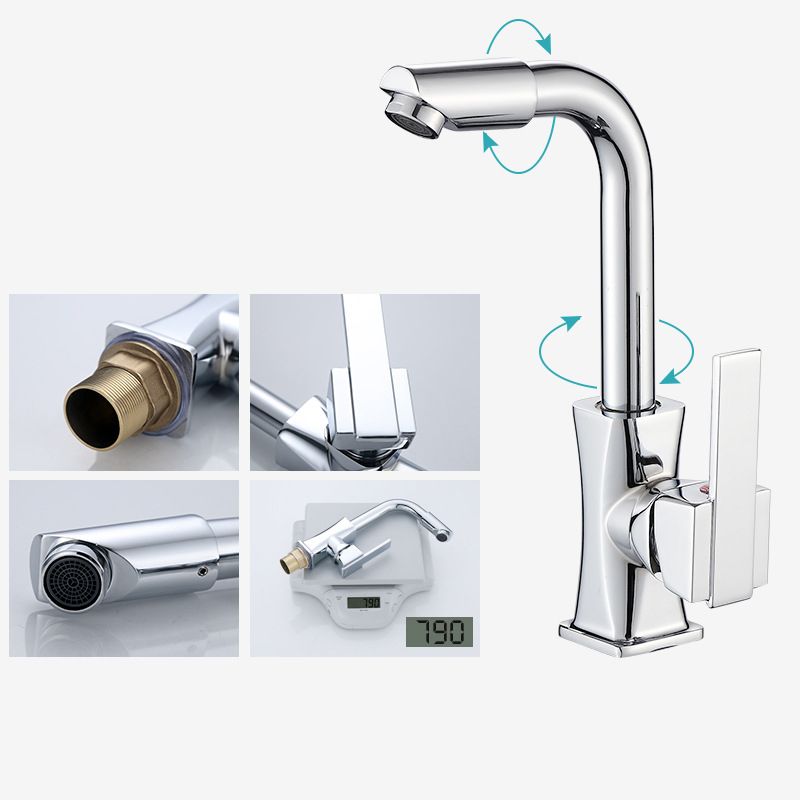 Contemporary One Handle Standard Kitchen Faucet High Arch Water Filler in Chrome Clearhalo 'Home Improvement' 'home_improvement' 'home_improvement_kitchen_faucets' 'Kitchen Faucets' 'Kitchen Remodel & Kitchen Fixtures' 'Kitchen Sinks & Faucet Components' 'kitchen_faucets' 1200x1200_7b0f7858-4d5a-43fa-a6a9-df68aa69c6f0