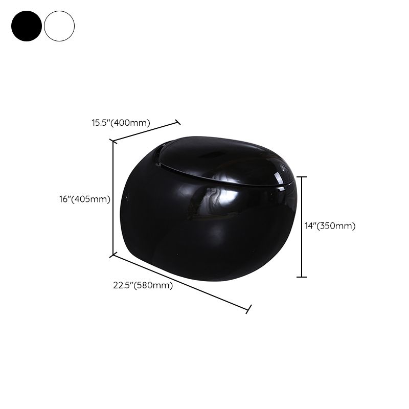 Contemporary Flush Toilet Round One Piece Toilet Wall Mount Porcelain Toilet Clearhalo 'Bathroom Remodel & Bathroom Fixtures' 'Home Improvement' 'home_improvement' 'home_improvement_toilets' 'Toilets & Bidets' 'Toilets' 1200x1200_7b180152-5941-4435-9430-acf03a8b0119