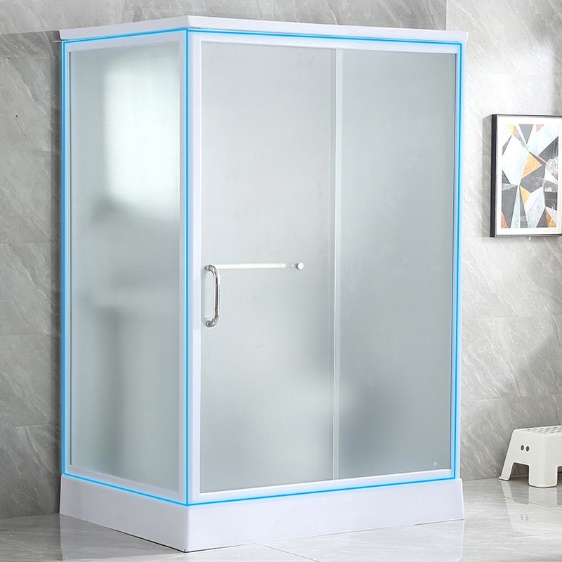 Framed Tempered Glass Shower kit with Base Included Framed Shower Stall in White Clearhalo 'Bathroom Remodel & Bathroom Fixtures' 'Home Improvement' 'home_improvement' 'home_improvement_shower_stalls_enclosures' 'Shower Stalls & Enclosures' 'shower_stalls_enclosures' 'Showers & Bathtubs' 1200x1200_7b1ca6ec-12d1-4e16-aa7a-4e3d2c670eb1