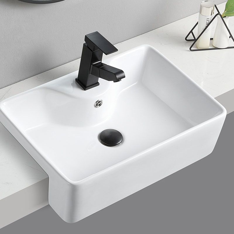Modern Bathroom Sink Rectangular Vessel Lavatory Sink in White(Not Included Faucet) Clearhalo 'Bathroom Remodel & Bathroom Fixtures' 'Bathroom Sinks & Faucet Components' 'Bathroom Sinks' 'bathroom_sink' 'Home Improvement' 'home_improvement' 'home_improvement_bathroom_sink' 1200x1200_7b1d8c27-5e09-4928-991f-2ba3999bf288