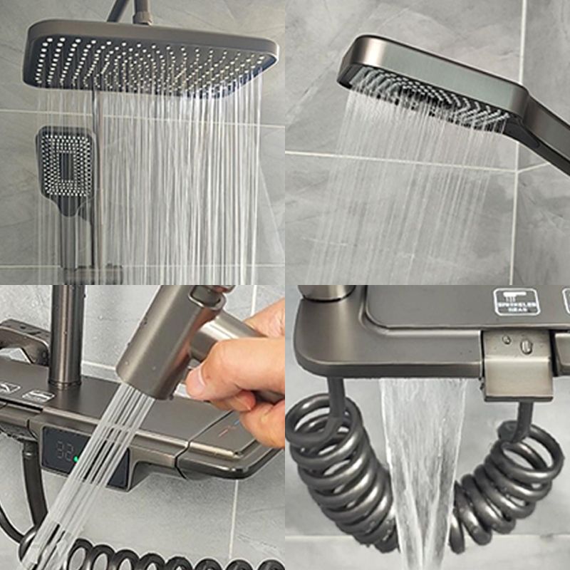 Modern Shower System Brass Temperature Control Wall Mounted Shower Head Combo Clearhalo 'Bathroom Remodel & Bathroom Fixtures' 'Home Improvement' 'home_improvement' 'home_improvement_shower_faucets' 'Shower Faucets & Systems' 'shower_faucets' 'Showers & Bathtubs Plumbing' 'Showers & Bathtubs' 1200x1200_7b2a0340-a182-442f-8bff-958f876f7537