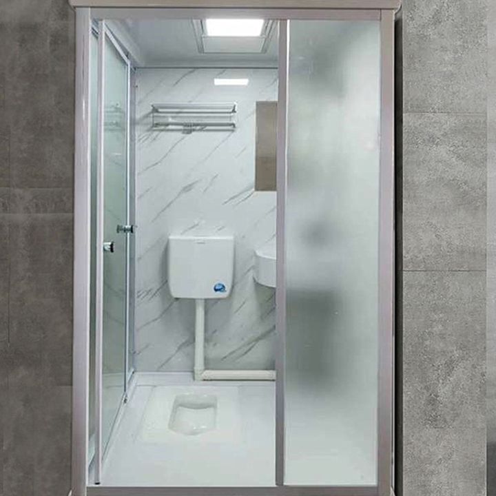 Tempered Glass Single Sliding Shower Enclosure White One Piece Frame Shower Enclosure Clearhalo 'Bathroom Remodel & Bathroom Fixtures' 'Home Improvement' 'home_improvement' 'home_improvement_shower_stalls_enclosures' 'Shower Stalls & Enclosures' 'shower_stalls_enclosures' 'Showers & Bathtubs' 1200x1200_7b3fd1bf-9a47-439d-a357-a023a4eea119