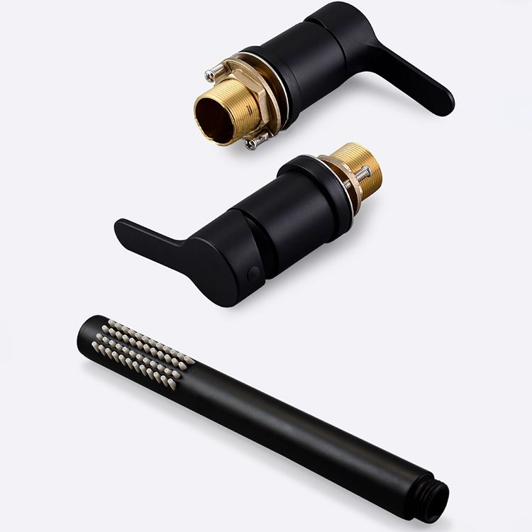 Modern Deck Mounted Tub Faucet Trim Metal Tub Faucet Trim with Hose Clearhalo 'Bathroom Remodel & Bathroom Fixtures' 'Bathtub Faucets' 'bathtub_faucets' 'Home Improvement' 'home_improvement' 'home_improvement_bathtub_faucets' 1200x1200_7b3ff71a-0c4e-4a82-8580-ecc5bb69bf65