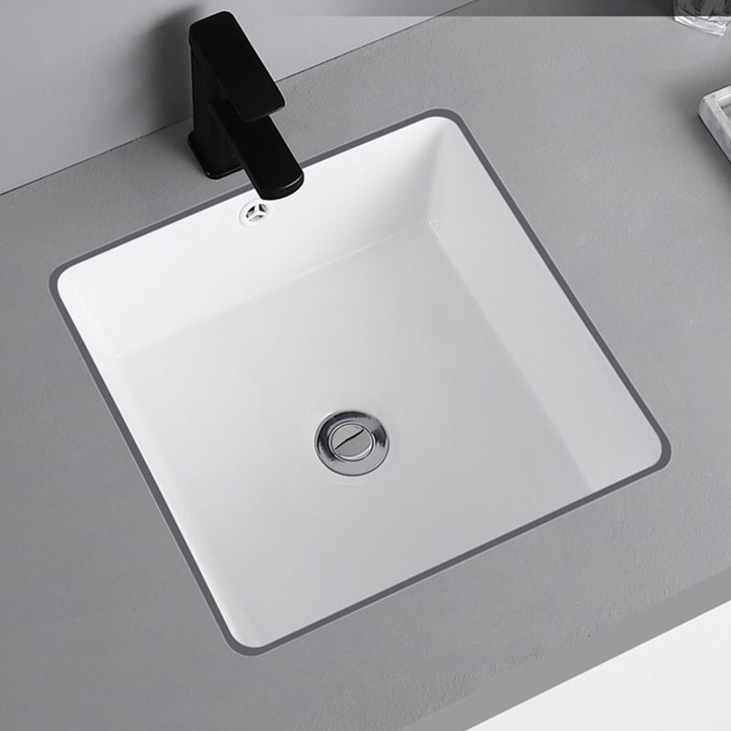 Undermount Bathroom Sink Square Overflow Drain Assemble Sink with Faucet Clearhalo 'Bathroom Remodel & Bathroom Fixtures' 'Bathroom Sinks & Faucet Components' 'Bathroom Sinks' 'bathroom_sink' 'Home Improvement' 'home_improvement' 'home_improvement_bathroom_sink' 1200x1200_7b56bb84-00cc-425a-91a5-ffb01858704c