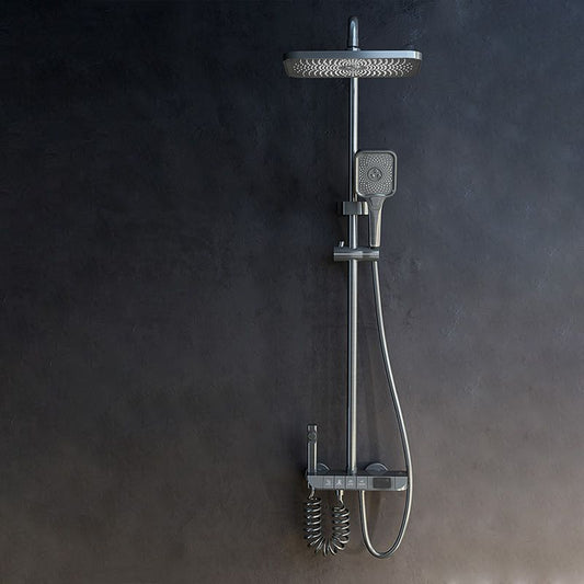 Wall Mount Shower Set Slide Bar Included Adjustable Spray Shower Combo Clearhalo 'Bathroom Remodel & Bathroom Fixtures' 'Home Improvement' 'home_improvement' 'home_improvement_shower_faucets' 'Shower Faucets & Systems' 'shower_faucets' 'Showers & Bathtubs Plumbing' 'Showers & Bathtubs' 1200x1200_7b6e423b-1c42-4996-95de-a5a36fac7bc9