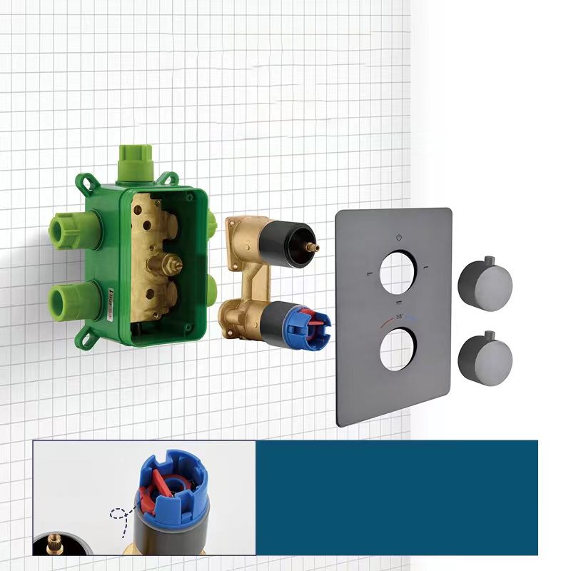 Modern Shower Head Combo Brass Temperature Control Wall Mounted Shower Combo Clearhalo 'Bathroom Remodel & Bathroom Fixtures' 'Home Improvement' 'home_improvement' 'home_improvement_shower_faucets' 'Shower Faucets & Systems' 'shower_faucets' 'Showers & Bathtubs Plumbing' 'Showers & Bathtubs' 1200x1200_7b7181e9-9c50-4e29-b35b-3c6ca5fa1f75