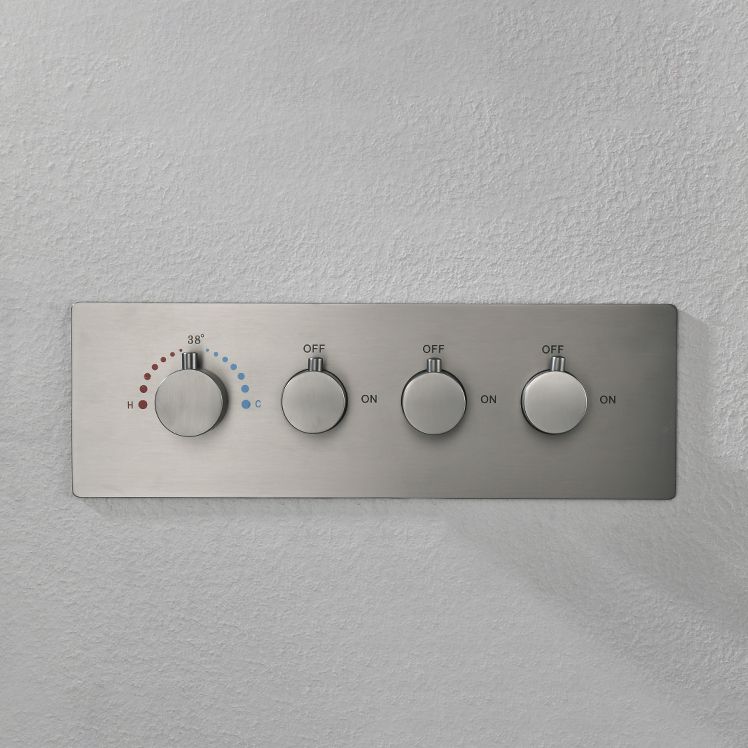 Modern Shower Set Brass Body Jets Adjustable Shower Head Wall Mounted Shower System Clearhalo 'Bathroom Remodel & Bathroom Fixtures' 'Home Improvement' 'home_improvement' 'home_improvement_shower_faucets' 'Shower Faucets & Systems' 'shower_faucets' 'Showers & Bathtubs Plumbing' 'Showers & Bathtubs' 1200x1200_7b75a431-6e96-4292-ba37-167df3efcf8a