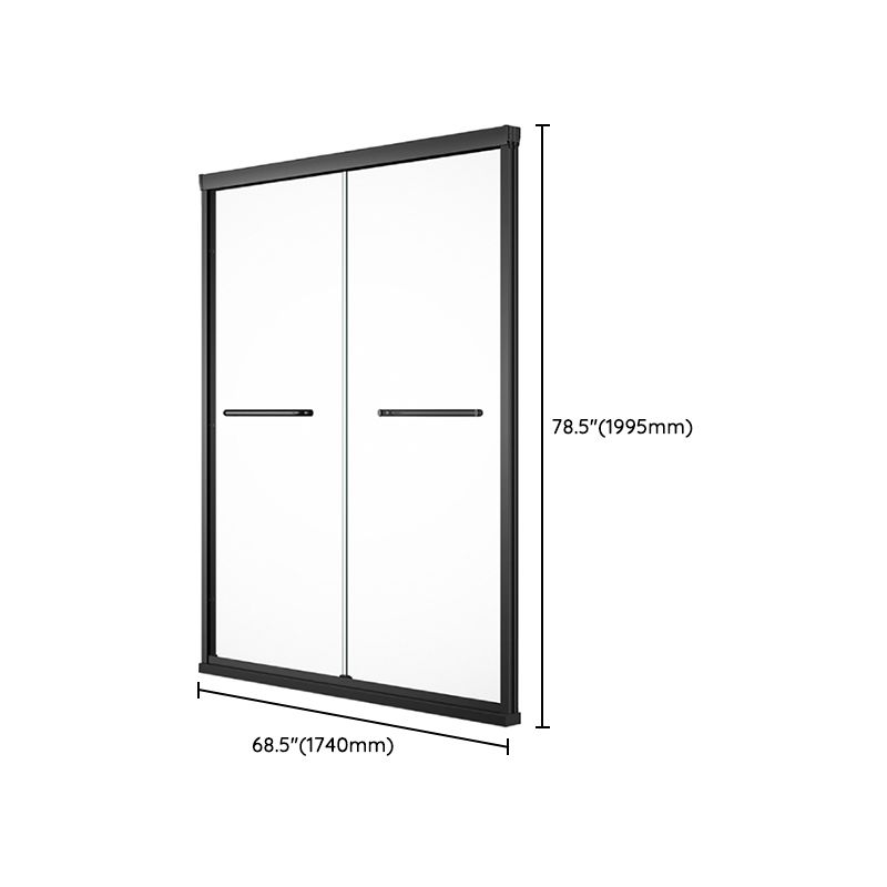 Semi Frameless Black Shower Door Double Sliding Clear Shower Doors Clearhalo 'Bathroom Remodel & Bathroom Fixtures' 'Home Improvement' 'home_improvement' 'home_improvement_shower_tub_doors' 'Shower and Tub Doors' 'shower_tub_doors' 'Showers & Bathtubs' 1200x1200_7b7a694e-93db-4ce8-b0c3-b3e4520d4a0f