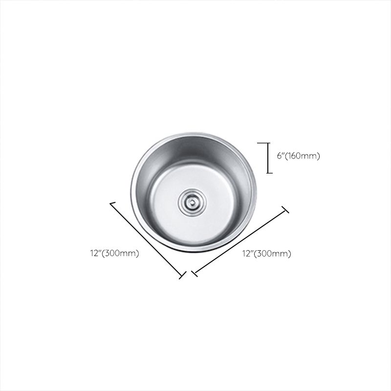Round Single Bowl Kitchen Sink Stainless Steel Sink with Drain Strainer Kit Clearhalo 'Home Improvement' 'home_improvement' 'home_improvement_kitchen_sinks' 'Kitchen Remodel & Kitchen Fixtures' 'Kitchen Sinks & Faucet Components' 'Kitchen Sinks' 'kitchen_sinks' 1200x1200_7b8261d9-0a8b-4f28-ac2c-a67485c6db50