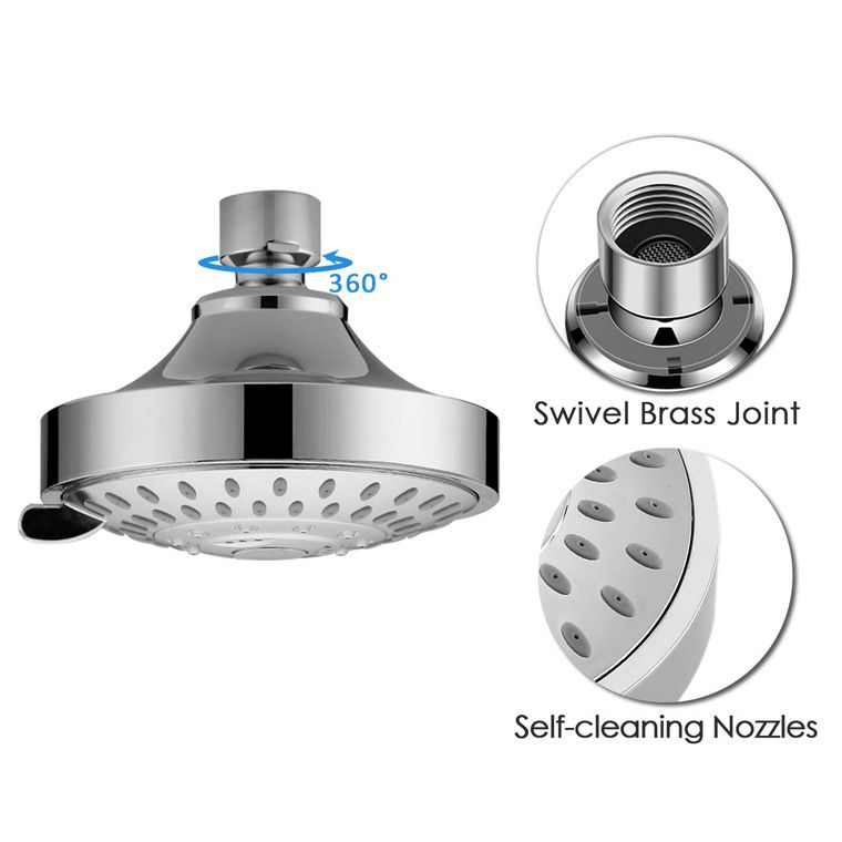 Wall Mounted Metal Shower Head Modern Round Fixed Shower Head Clearhalo 'Bathroom Remodel & Bathroom Fixtures' 'Home Improvement' 'home_improvement' 'home_improvement_shower_heads' 'Shower Heads' 'shower_heads' 'Showers & Bathtubs Plumbing' 'Showers & Bathtubs' 1200x1200_7bb14313-5e19-4d25-af70-4e1c9fc684c6
