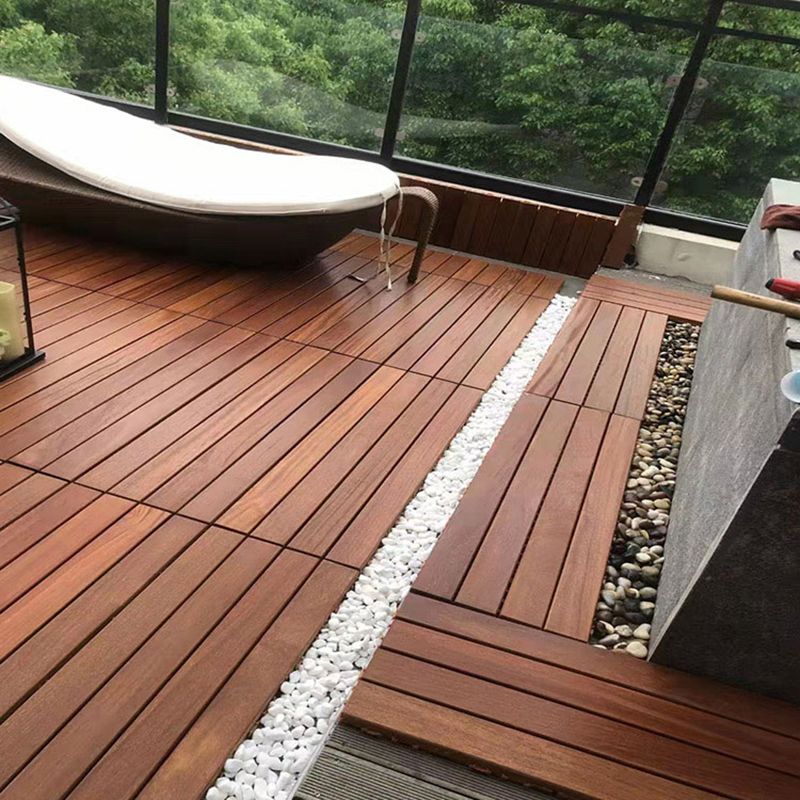 Tradition Teak Floor Tile Water Resistant Click Lock Wooden Floor for Patio Garden Clearhalo 'Flooring 'Hardwood Flooring' 'hardwood_flooring' 'Home Improvement' 'home_improvement' 'home_improvement_hardwood_flooring' Walls and Ceiling' 1200x1200_7bbcd7c7-5968-423b-bad7-9773a483233e