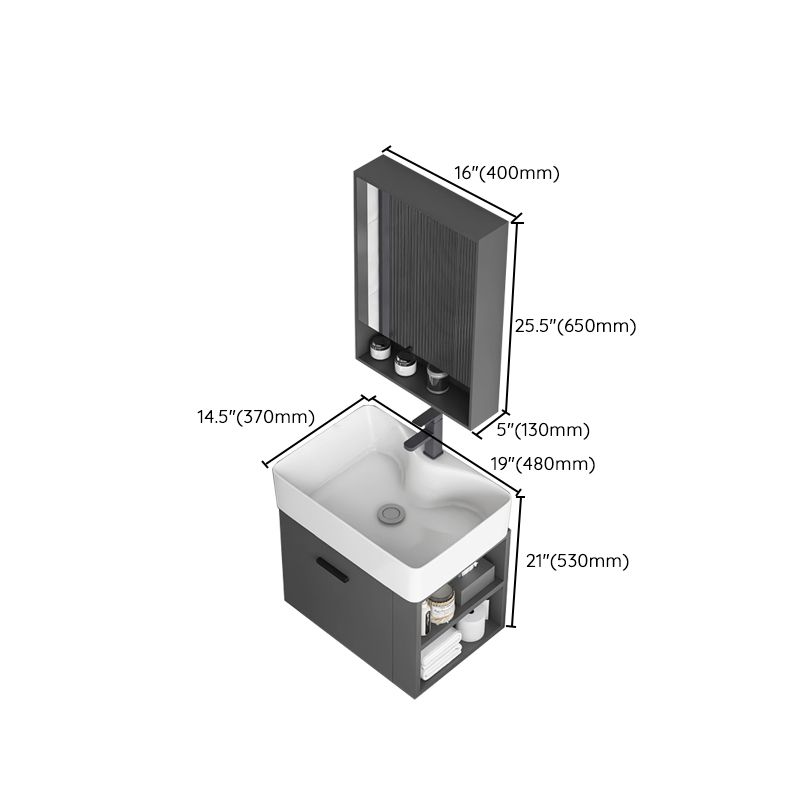 Modern Dark Gray Ceramic Vanity Single-Sink Wall Mount Vanity Sink Clearhalo 'Bathroom Remodel & Bathroom Fixtures' 'Bathroom Vanities' 'bathroom_vanities' 'Home Improvement' 'home_improvement' 'home_improvement_bathroom_vanities' 1200x1200_7bc145bd-d8be-4501-84bd-522e161bc85a