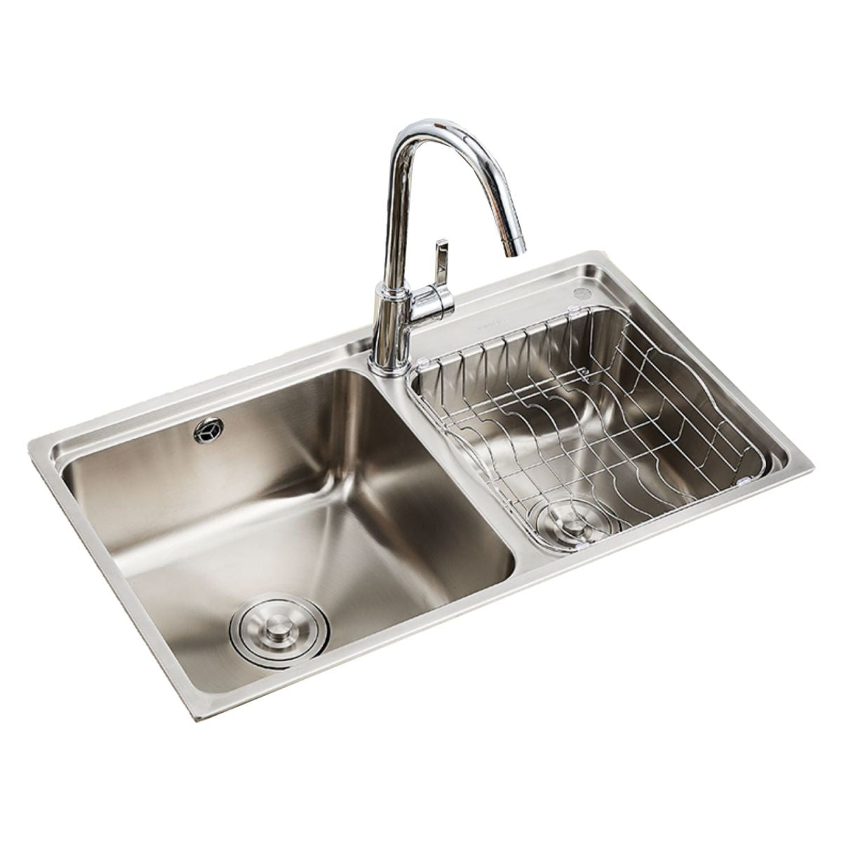 Stainless Steel Kitchen Double Sink Drop-In Kitchen Sink with Drain Assembly Clearhalo 'Home Improvement' 'home_improvement' 'home_improvement_kitchen_sinks' 'Kitchen Remodel & Kitchen Fixtures' 'Kitchen Sinks & Faucet Components' 'Kitchen Sinks' 'kitchen_sinks' 1200x1200_7bc8a769-7fc9-4fa8-8481-d27ac714b36d