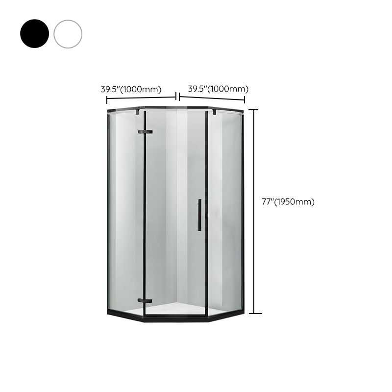 Modern Style Neo-Angle Shower Enclosure Clear Glass Framed Shower Stall Clearhalo 'Bathroom Remodel & Bathroom Fixtures' 'Home Improvement' 'home_improvement' 'home_improvement_shower_stalls_enclosures' 'Shower Stalls & Enclosures' 'shower_stalls_enclosures' 'Showers & Bathtubs' 1200x1200_7bde0321-10e4-42f5-b24a-6deb203d8408