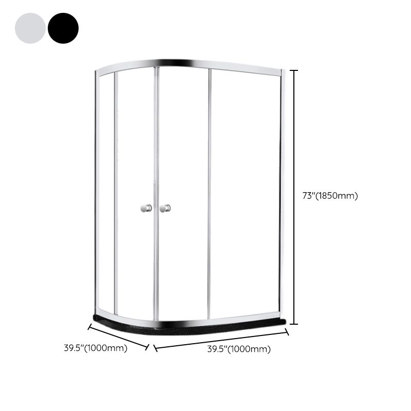 Modern Style Stainless Steel Frame Folding Tempered Glass Shower Screen Clearhalo 'Bathroom Remodel & Bathroom Fixtures' 'Home Improvement' 'home_improvement' 'home_improvement_shower_tub_doors' 'Shower and Tub Doors' 'shower_tub_doors' 'Showers & Bathtubs' 1200x1200_7beb24fe-55fe-405e-bd02-4b42702bcb32