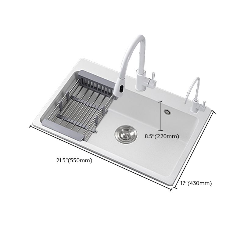 Modern Style Kitchen Sink Overflow Hole Design Drop-In Quartz Kitchen Sink in White Clearhalo 'Home Improvement' 'home_improvement' 'home_improvement_kitchen_sinks' 'Kitchen Remodel & Kitchen Fixtures' 'Kitchen Sinks & Faucet Components' 'Kitchen Sinks' 'kitchen_sinks' 1200x1200_7becbccf-ff0f-4995-9dfc-5d7929ca1644