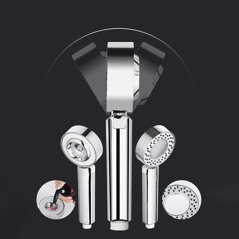 Contemporary Wall Mounted Shower Head Combo Chrome Round Hand Shower Clearhalo 'Bathroom Remodel & Bathroom Fixtures' 'Home Improvement' 'home_improvement' 'home_improvement_shower_heads' 'Shower Heads' 'shower_heads' 'Showers & Bathtubs Plumbing' 'Showers & Bathtubs' 1200x1200_7bfce652-a5e2-4247-b8ec-ae6c0e0e4dcb