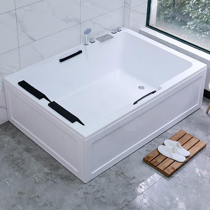 Modern White Soaking Bath Stand Alone Acrylic Rectangular Bathtub Clearhalo 'Bathroom Remodel & Bathroom Fixtures' 'Bathtubs' 'Home Improvement' 'home_improvement' 'home_improvement_bathtubs' 'Showers & Bathtubs' 1200x1200_7c06fcdf-fa6e-4e47-9d91-a5a54b1b08f2