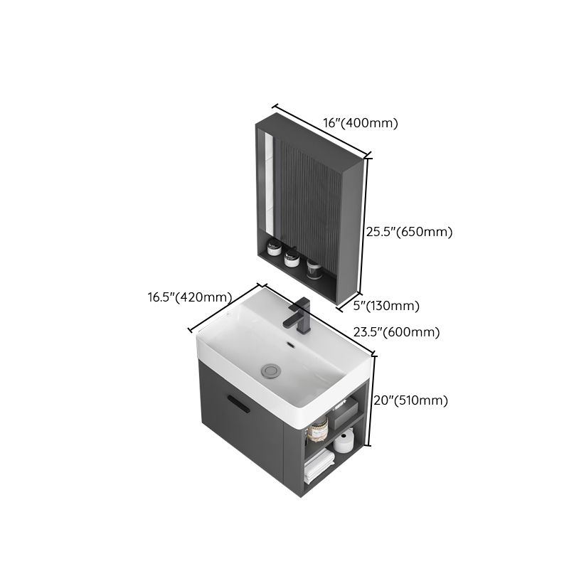 Modern Dark Gray Ceramic Vanity Single-Sink Wall Mount Vanity Sink Clearhalo 'Bathroom Remodel & Bathroom Fixtures' 'Bathroom Vanities' 'bathroom_vanities' 'Home Improvement' 'home_improvement' 'home_improvement_bathroom_vanities' 1200x1200_7c095c2f-009d-484c-8bd1-b54523867e05