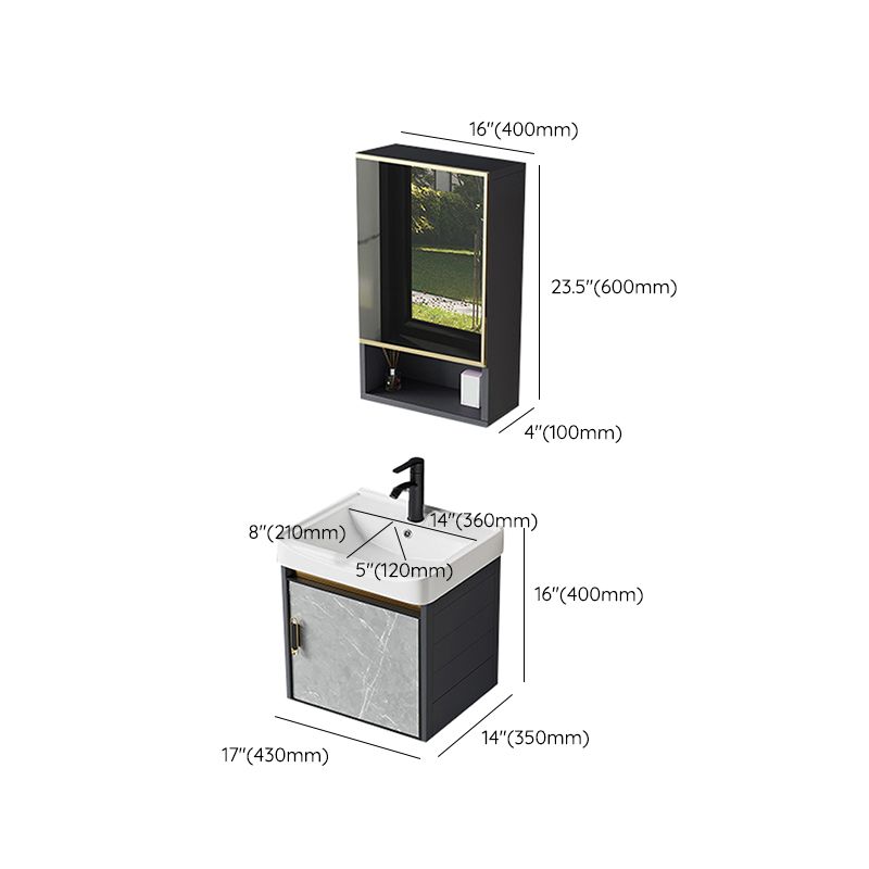 Modern Sink Vanity Set Wall Mounted Drawers Ceramic Sink Set Clearhalo 'Bathroom Remodel & Bathroom Fixtures' 'Bathroom Vanities' 'bathroom_vanities' 'Home Improvement' 'home_improvement' 'home_improvement_bathroom_vanities' 1200x1200_7c15edfa-ec7f-4a98-bc36-bd17d34b31f2