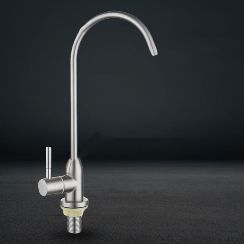 Contemporary Style Faucet Stainless Steel Single Handle High Arc Faucet for Kitchen Clearhalo 'Home Improvement' 'home_improvement' 'home_improvement_kitchen_faucets' 'Kitchen Faucets' 'Kitchen Remodel & Kitchen Fixtures' 'Kitchen Sinks & Faucet Components' 'kitchen_faucets' 1200x1200_7c17b487-0709-4572-997c-bb66034a106d