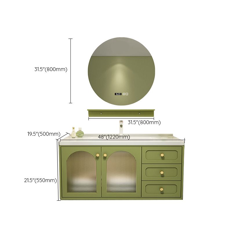 2 Doors Bath Vanity Drawers Mirror Wall Mount Rectangle Single Sink Wood Frame Vanity Clearhalo 'Bathroom Remodel & Bathroom Fixtures' 'Bathroom Vanities' 'bathroom_vanities' 'Home Improvement' 'home_improvement' 'home_improvement_bathroom_vanities' 1200x1200_7c4ad5c2-da49-4e5d-b23c-1fe3bccad8b4