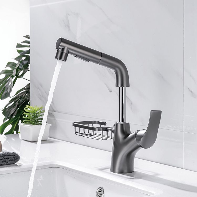 Modern Single Handle Kitchen Faucet 1-Hold Water Faucet with Pull Out Sprayer Clearhalo 'Home Improvement' 'home_improvement' 'home_improvement_kitchen_faucets' 'Kitchen Faucets' 'Kitchen Remodel & Kitchen Fixtures' 'Kitchen Sinks & Faucet Components' 'kitchen_faucets' 1200x1200_7c5fd672-7551-4788-8604-4cc46ad72545