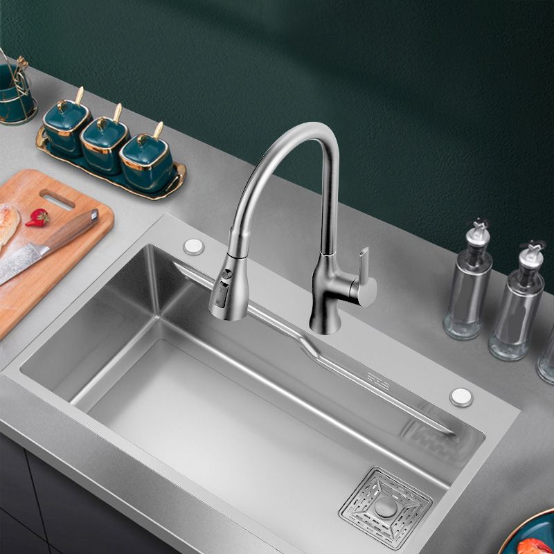 Stainless Steel Kitchen Sink Contemporary Kitchen Sink with Drain Assembly Clearhalo 'Home Improvement' 'home_improvement' 'home_improvement_kitchen_sinks' 'Kitchen Remodel & Kitchen Fixtures' 'Kitchen Sinks & Faucet Components' 'Kitchen Sinks' 'kitchen_sinks' 1200x1200_7c63055a-8ed1-4812-8321-46a34fc1a8fd