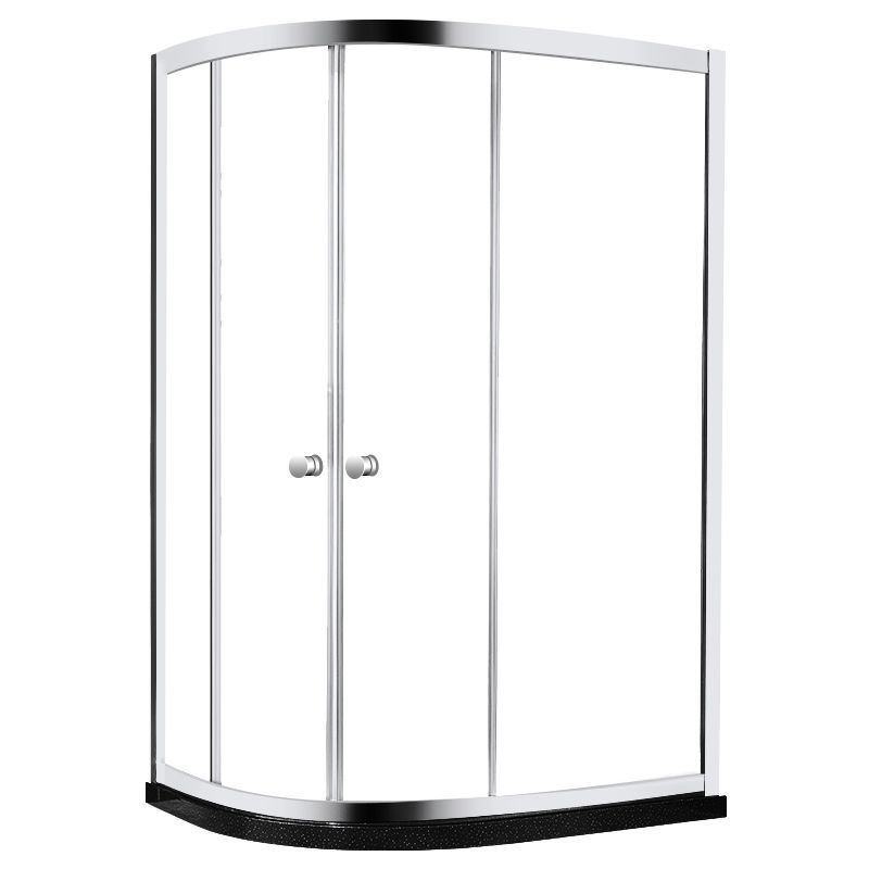 Semicircle Sliding Shower Enclosure Framed Shower Enclosure with Tempered Glass Clearhalo 'Bathroom Remodel & Bathroom Fixtures' 'Home Improvement' 'home_improvement' 'home_improvement_shower_stalls_enclosures' 'Shower Stalls & Enclosures' 'shower_stalls_enclosures' 'Showers & Bathtubs' 1200x1200_7c6f7c17-52b5-468d-baf6-982b7aee6f29