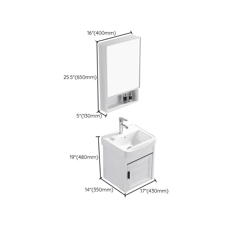 Wall Mount Modern White Bathroom Sink Vanity with Doors Sink Clearhalo 'Bathroom Remodel & Bathroom Fixtures' 'Bathroom Vanities' 'bathroom_vanities' 'Home Improvement' 'home_improvement' 'home_improvement_bathroom_vanities' 1200x1200_7c847151-93b9-49fe-93cf-1166b549483f