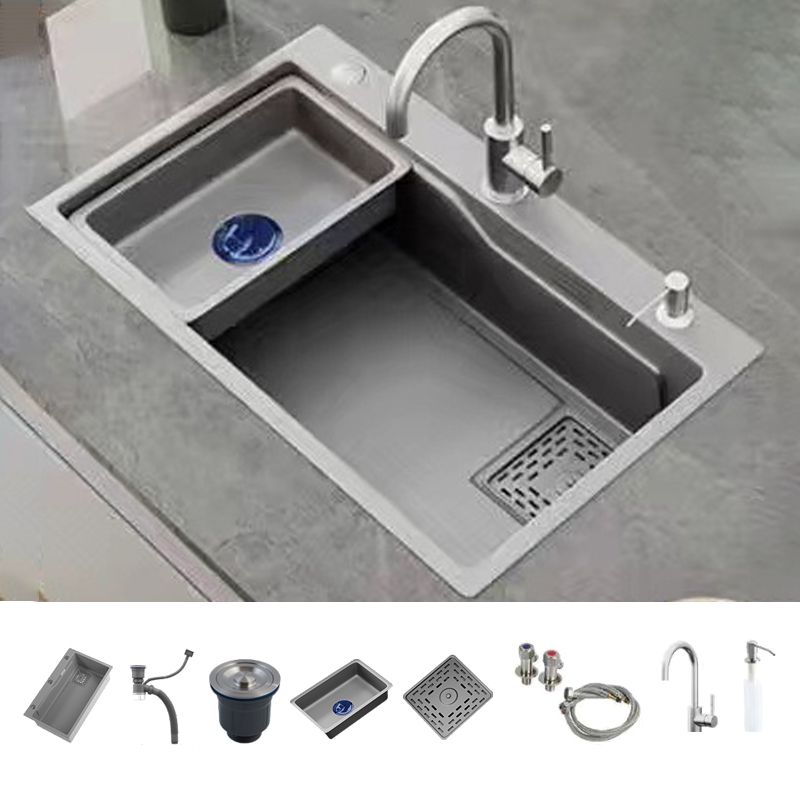 Modern Kitchen Sink Stainless Steel with Accessories and Faucet Top-Mount Kitchen Bar Sink Clearhalo 'Home Improvement' 'home_improvement' 'home_improvement_kitchen_sinks' 'Kitchen Remodel & Kitchen Fixtures' 'Kitchen Sinks & Faucet Components' 'Kitchen Sinks' 'kitchen_sinks' 1200x1200_7c8a358d-d680-4ecb-83b4-cb47cdb2ad63