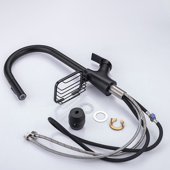 Modern Bar Faucet Brass Pulldown Sprayer Swivel Spout Kitchen Sink Faucet Clearhalo 'Home Improvement' 'home_improvement' 'home_improvement_kitchen_faucets' 'Kitchen Faucets' 'Kitchen Remodel & Kitchen Fixtures' 'Kitchen Sinks & Faucet Components' 'kitchen_faucets' 1200x1200_7c8f0815-e865-49c5-af5a-4b53ae4a315d