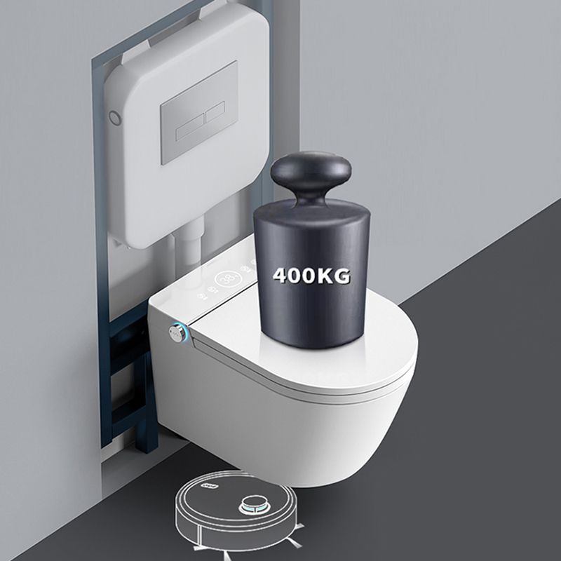 Contemporary Smart Toilet Antimicrobial Foot Sensor Elongated Wall Hung Toilet Set Clearhalo 'Bathroom Remodel & Bathroom Fixtures' 'Bidets' 'Home Improvement' 'home_improvement' 'home_improvement_bidets' 'Toilets & Bidets' 1200x1200_7c8f41af-bfe5-47ed-b531-019f0e27055d