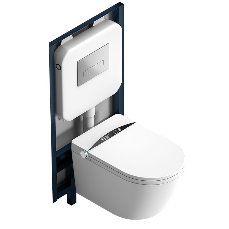Smart Toilet White Elongated Rust Resistant Ceramic Foot Sensor Flush Toilet with Tank Clearhalo 'Bathroom Remodel & Bathroom Fixtures' 'Bidets' 'Home Improvement' 'home_improvement' 'home_improvement_bidets' 'Toilets & Bidets' 1200x1200_7c98efb3-91af-4983-882e-c1e28d2bba58