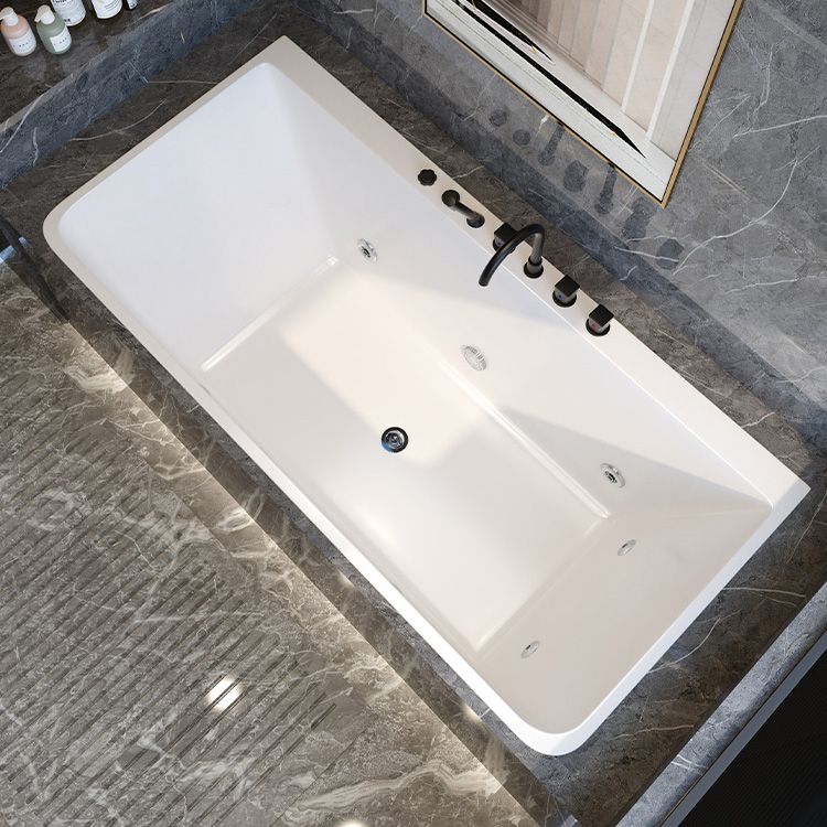 Modern Rectangular Bath Drop-in Acrylic Soaking White Bathtub Clearhalo 'Bathroom Remodel & Bathroom Fixtures' 'Bathtubs' 'Home Improvement' 'home_improvement' 'home_improvement_bathtubs' 'Showers & Bathtubs' 1200x1200_7ca33544-e8db-4070-8d3c-8d3843db11a9