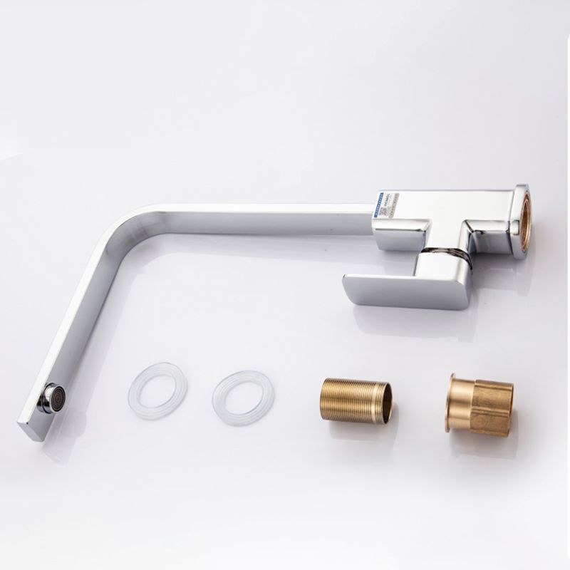 Modern Style Kitchen Faucet Copper Lever Handle Square Kitchen Faucet Clearhalo 'Home Improvement' 'home_improvement' 'home_improvement_kitchen_faucets' 'Kitchen Faucets' 'Kitchen Remodel & Kitchen Fixtures' 'Kitchen Sinks & Faucet Components' 'kitchen_faucets' 1200x1200_7caa9f94-68f9-4c3e-8711-06decb7baf50