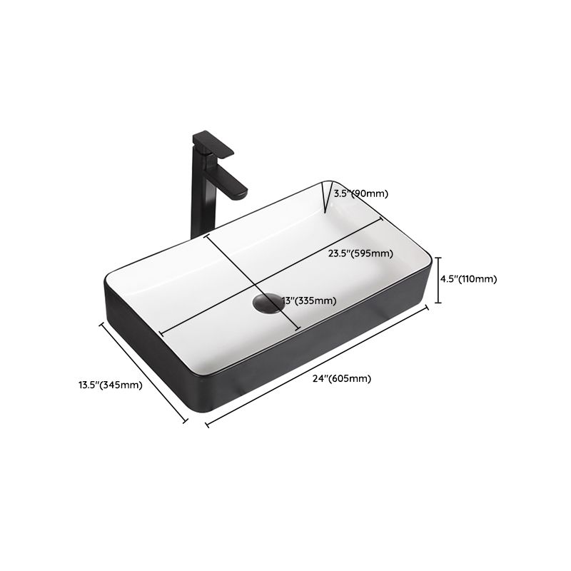 Contemporary Bathroom Sink Porcelain Pop-Up Drain Rectangular Vessel Bathroom Sink Clearhalo 'Bathroom Remodel & Bathroom Fixtures' 'Bathroom Sinks & Faucet Components' 'Bathroom Sinks' 'bathroom_sink' 'Home Improvement' 'home_improvement' 'home_improvement_bathroom_sink' 1200x1200_7cc3d5b5-48c3-4ee4-ba75-171593508c57