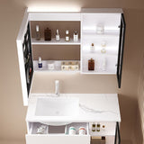 Wall Mounted Bath Vanity Mirror Single Sink Rectangular Bathroom Vanity with 2 Drawers Clearhalo 'Bathroom Remodel & Bathroom Fixtures' 'Bathroom Vanities' 'bathroom_vanities' 'Home Improvement' 'home_improvement' 'home_improvement_bathroom_vanities' 1200x1200_7cce88e7-1893-4ddd-911c-5dd276a9231d