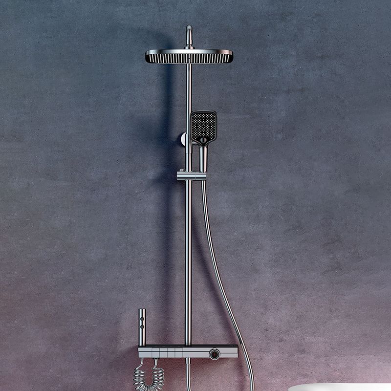 Modern Brass Shower Faucet Adjustable Spray Pattern Wall Mounted Shower Combo Clearhalo 'Bathroom Remodel & Bathroom Fixtures' 'Home Improvement' 'home_improvement' 'home_improvement_shower_faucets' 'Shower Faucets & Systems' 'shower_faucets' 'Showers & Bathtubs Plumbing' 'Showers & Bathtubs' 1200x1200_7ccf3501-6658-43ef-8285-7db6377b0eb7