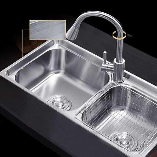 Kitchen Sink Stainless Steel Drop-In Noise-cancelling Design Kitchen Double Sink Clearhalo 'Home Improvement' 'home_improvement' 'home_improvement_kitchen_sinks' 'Kitchen Remodel & Kitchen Fixtures' 'Kitchen Sinks & Faucet Components' 'Kitchen Sinks' 'kitchen_sinks' 1200x1200_7cd85cab-c8ed-42c6-abf7-84a617ff7766